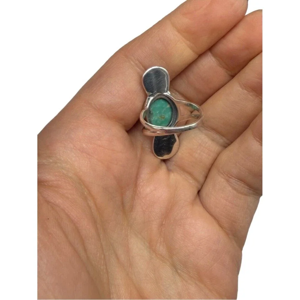 Arizona Mohave Turquoise Ring Size 6 Solid 925 Sterling Silver